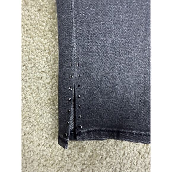 Levis Jeans Size 14 Classic Crop Black Faded Stud Ankle Accent Stretch B147 - Picture 10 of 16